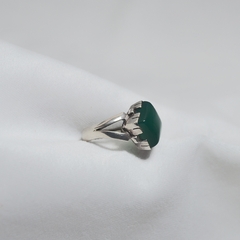 Anillo de plata 925 con piedra ágata verde en internet