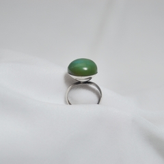 Anillo de plata 925 redondo con piedra jade - comprar online