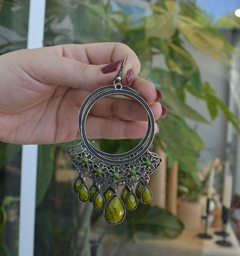 Aros en tonos verdes - Koh Phangan Joyeria Artesanal