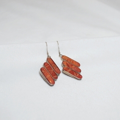 Aros con piedra coral - comprar online