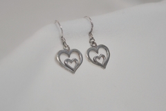 Aros de plata 925 en forma de corazón - comprar online