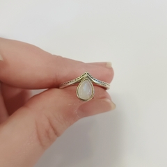 Anillo de plata en forma de gota - tienda online