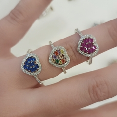 Anillos en pavé con forma de corazón S1032-056