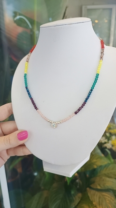 Cadena multicolor con cristales Swarovski