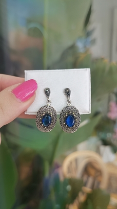 Aros de plata con marquesitas - tienda online