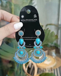 Aros en tonos azules - Koh Phangan Joyeria Artesanal