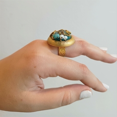 Anillo Zamak Dorado con piedra - comprar online