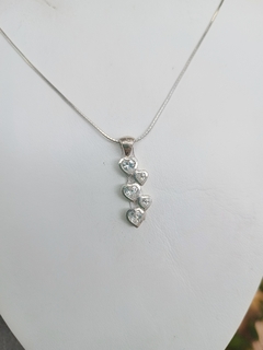 Dije de plata corazones vertical - comprar online