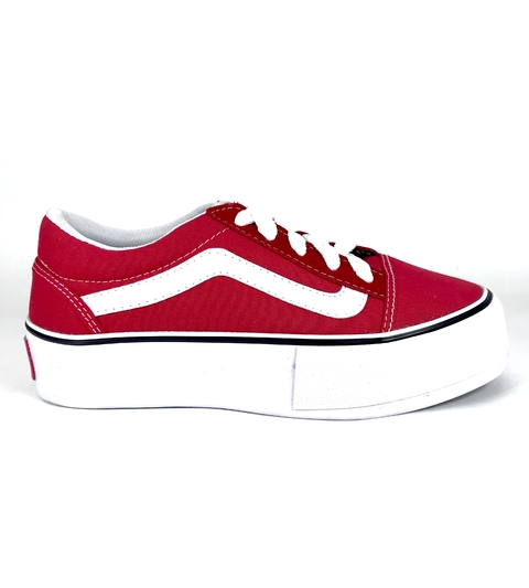 ZAPATILLAS TIPO VANS PLATAFORMA - TR 605 ROJO