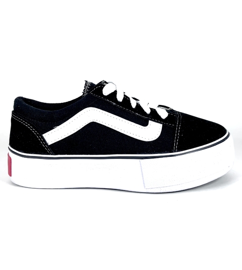 ZAPATILLAS TIPO VANS PLATAFORMA- TR 605 NEGRO