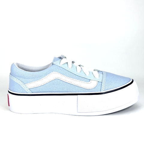 ZAPATILLAS TIPO VANS PLATAFORMA- TR 605 CELESTE