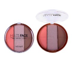 Paleta Multi Face 3 em 1 (Blush, Iluminador e Contorno) - Vivai