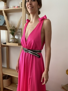 Vestido PAZ fucsia (seda gucci )