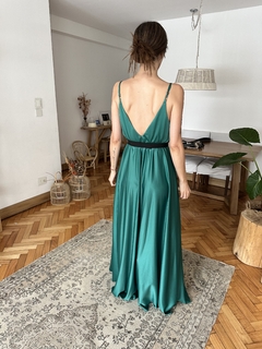 Vestido pampita verde pino (seda Gucci) - Byfones