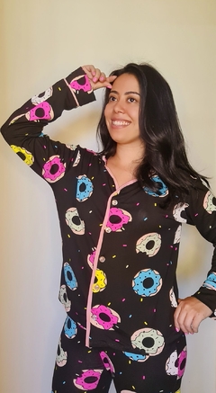 Pijama Donuts Black