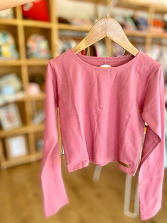 crop top rosa liso