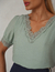 12122 - Blusa decote V com renda - comprar online