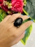 Anillo oval grande de Obsidiana