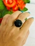 Anillo redondo facetado de Obsidiana