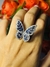 Anillo de mariposa circonio azul