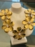 Collar de fiesta flor con circonia dorado