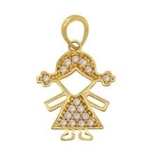 Pingente Menina - Ouro18k