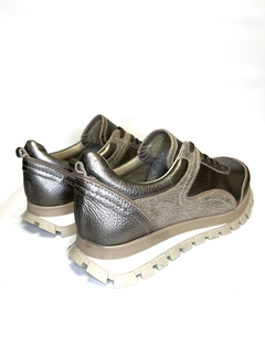 Zapatilla de cuero metalizada Keady (110) - Calzados Miguel Angel - Zapatos de cuero