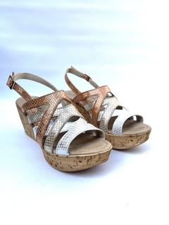 Sandalia de cuero metalizado Madero (781) - comprar online
