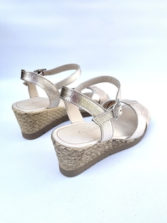 Sandalia de cuero combinada Penélope (977) - Calzados Miguel Angel - Zapatos de cuero