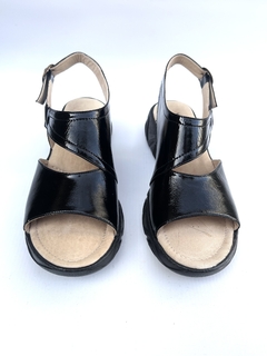 Sandalia de cuero charol Kalel (308) - Calzados Miguel Angel - Zapatos de cuero