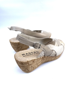 Sandalia de cuero combinada Madero (835) - Calzados Miguel Angel - Zapatos de cuero