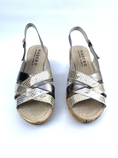 Sandalia de cuero combinada Madero (824) - Calzados Miguel Angel - Zapatos de cuero
