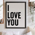 Cuadros de Frases y Palabras - INDIVIDUAL - I Love You - CUADROS MINIMALISTAS 