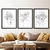 Cuadros para Living - TRIPTICO - Line Art - Cabezas c/Flores