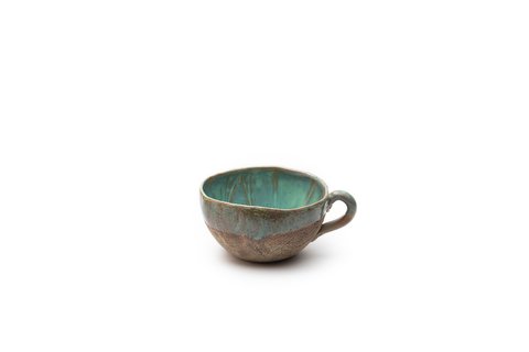 Taza grande | Verde agua | Pasta Beige