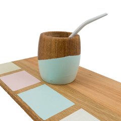 Imagen de BANDEJA C/ MATE MADERA PINTADO NORDICO