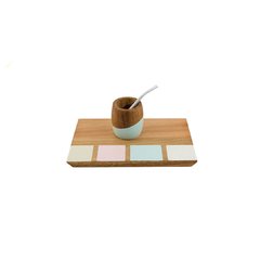 BANDEJA C/ MATE MADERA PINTADO NORDICO - comprar online