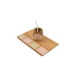 BANDEJA C/ MATE MADERA PINTADO NORDICO - Cadeau