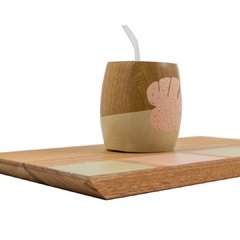 Imagen de BANDEJA C/ MATE MADERA PINTADO NORDICO