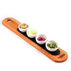 TABLA BAGUETTE 60 X4 CON CUENCOS REDONDOS