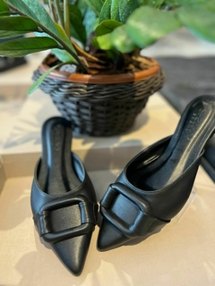 Mule Specchio Brand Clarisse Preto - comprar online