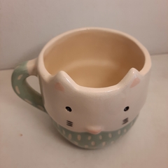 Tazón Gatito color verde agua - comprar online
