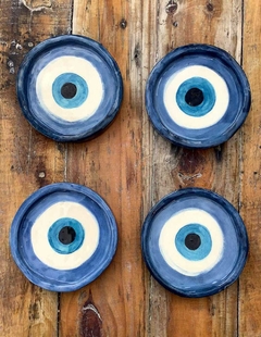 Plato de cerámica ojo turco