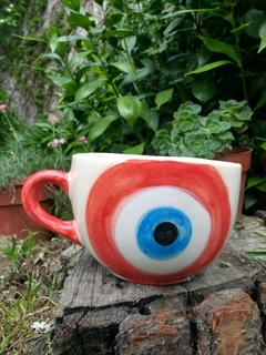 Tazón ojo turco con asa roja - comprar online