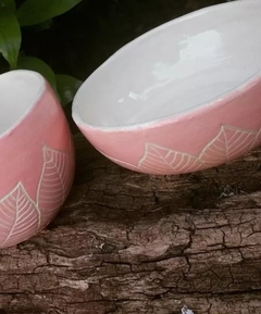 Cuenco color rosa Hojas - comprar online