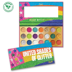 United Shades of Glitter - 21 Pressed Glitter Palette Rude Cosmetics - comprar online