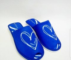 Pantuflas Abiertas Spring Azul con Corazón