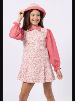 Vestido jumper infantil em sarja - 011002