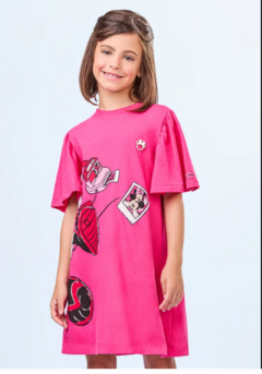 Vestido Pink com Estampa da Minnie - N4239