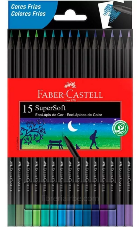 Lapiz Faber Castell Supersoft Colores X15 Tonos Frios